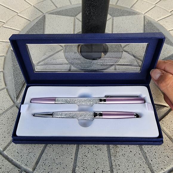Swarovski Crystalline Stardust Lilac Ballpoint Stylus Pen Set - Picture 6 of 8